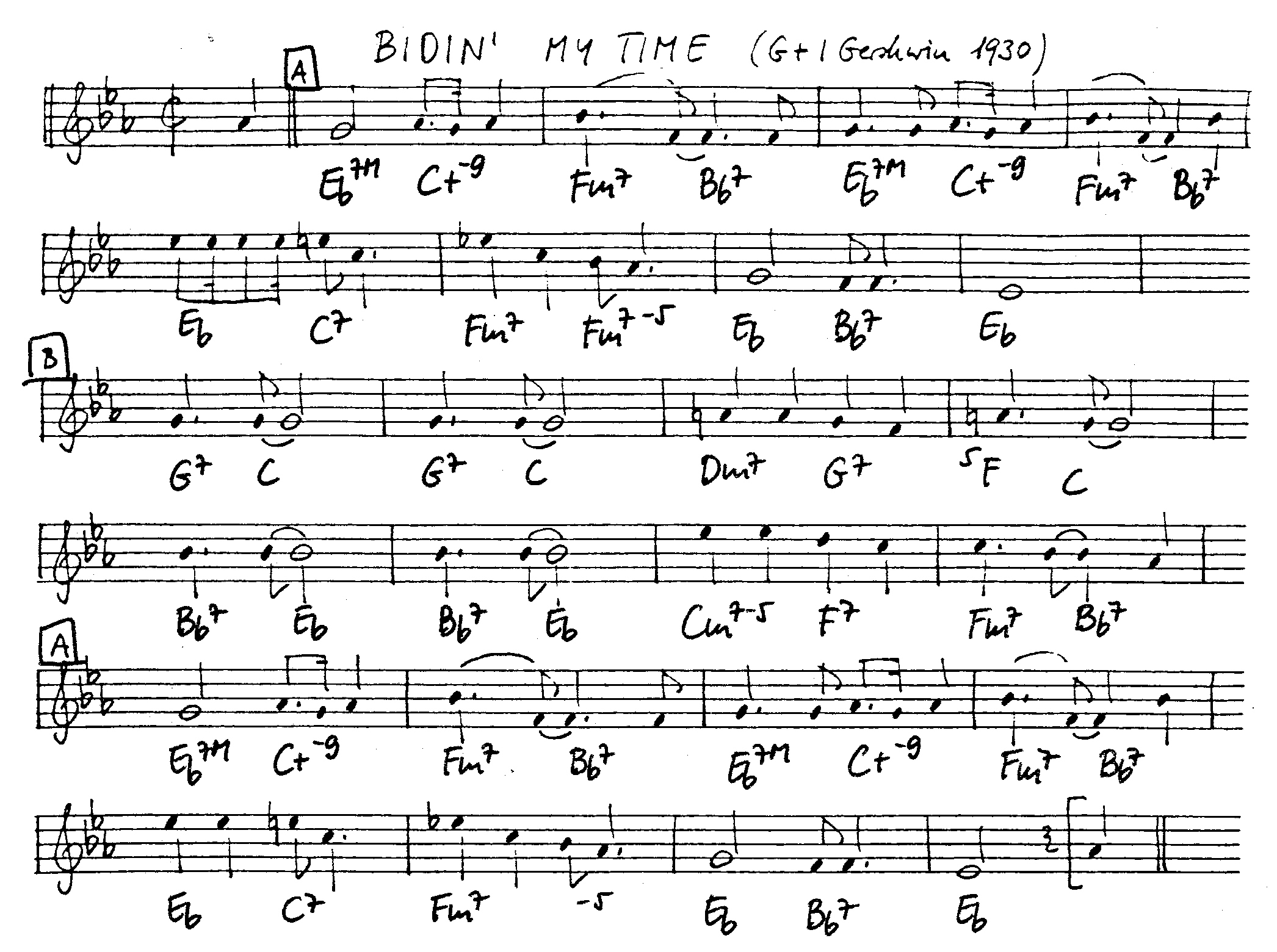 bidin' my time leadsheet – book us for your next 20s or gatsby event